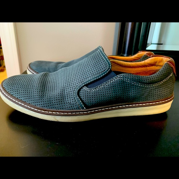 Johnston and Murphy McGuffey slip on suede shoes. - Picture 1 of 4